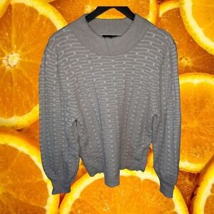 Love Scarlett Gray White‎ Crew Neck Super Soft Sweater Size L